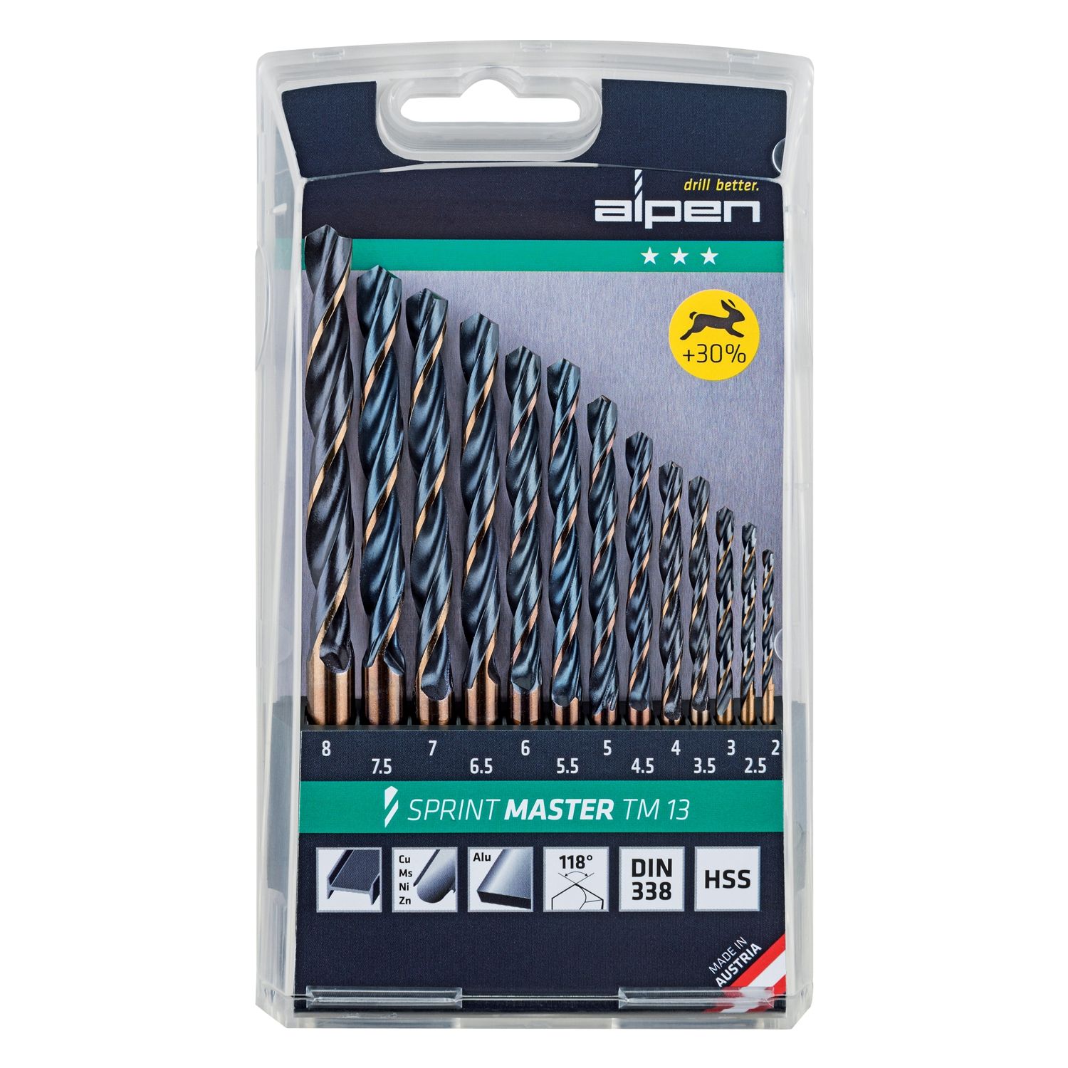 Hss Sprint Drill Bit Set 13 Piece 2-8mm X 0.5
